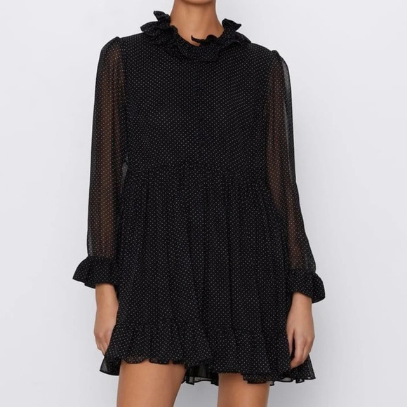 ZARA MICRO DOT MINI DRESS  SIZE S - Picture 2 of 11
